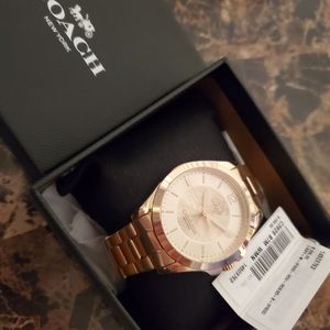 Rose gold COACH watch